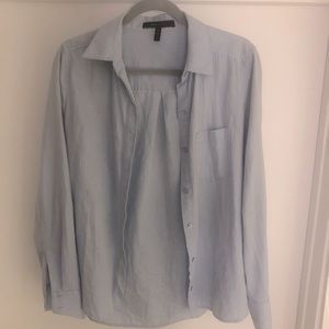 BCBG Maxazria Blue Button Down Top